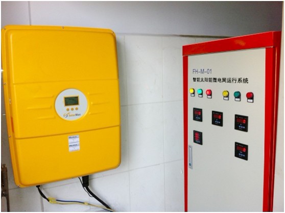 鳳之陽自主研發(fā)的FH-M-01微電網(wǎng)智能運行系統(tǒng)，SOLARMAX-MT系列逆變器